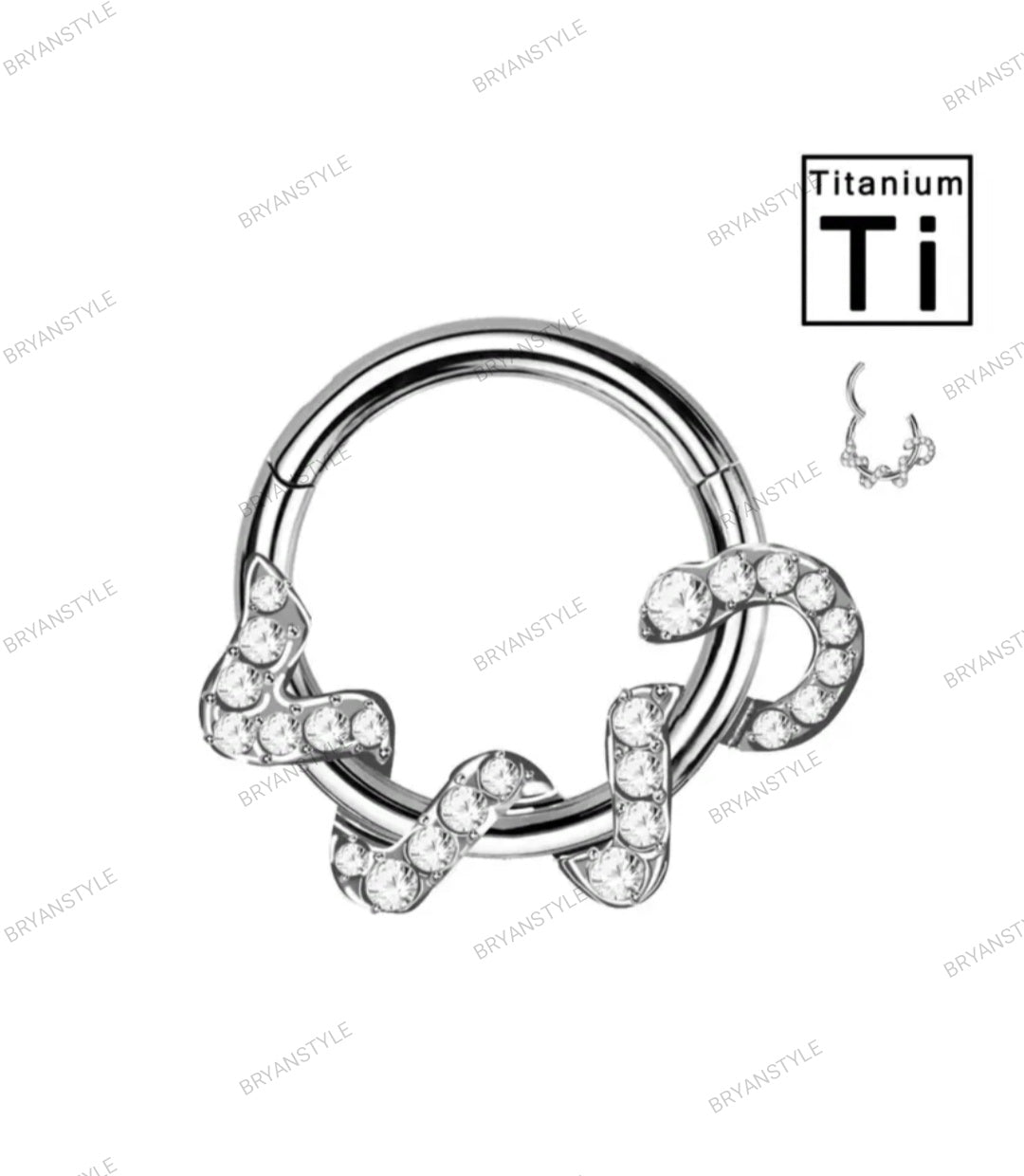 piercing cerchio clicker in titanio con serpente