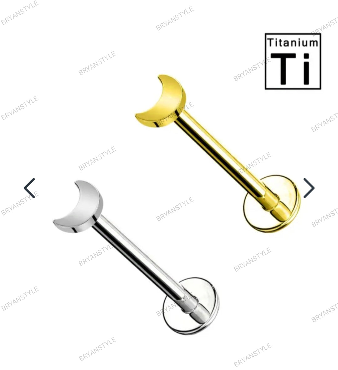 piercing labret a forma di luna