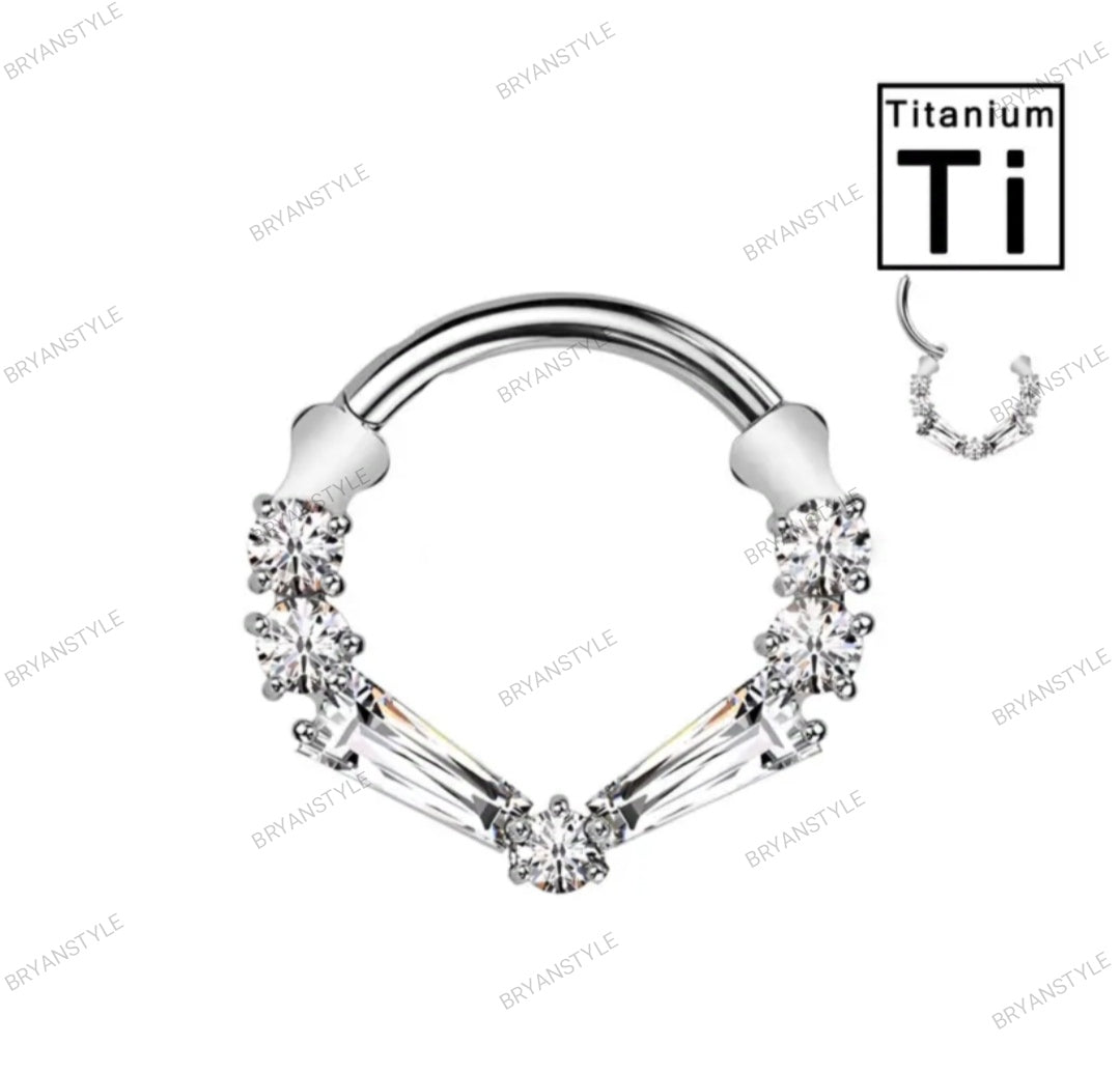 piercing cerchio clicker in titanio con cristalli differenti
