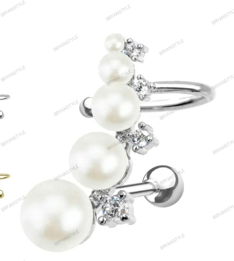 orecchino per lobo con perle