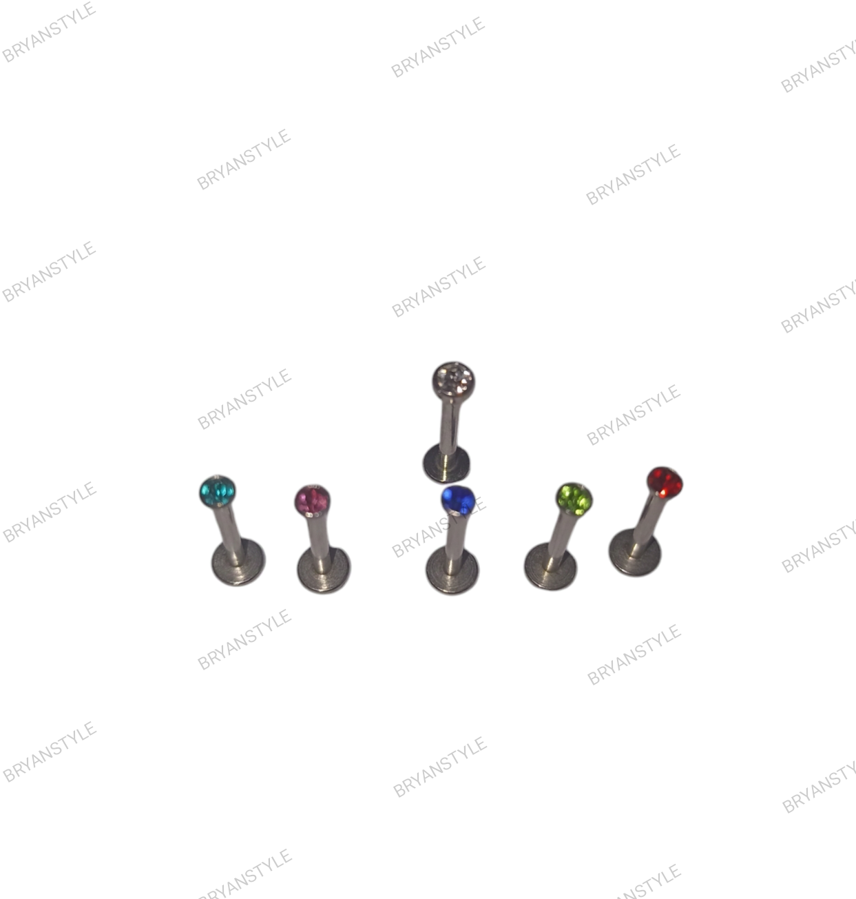 labret in acciaio con punto luce