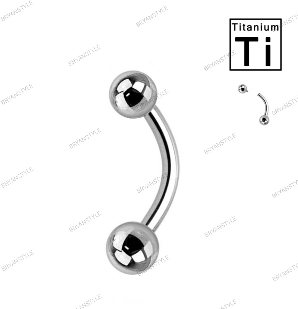 piercing banana per sopracciglia in titanio con filettatura interna