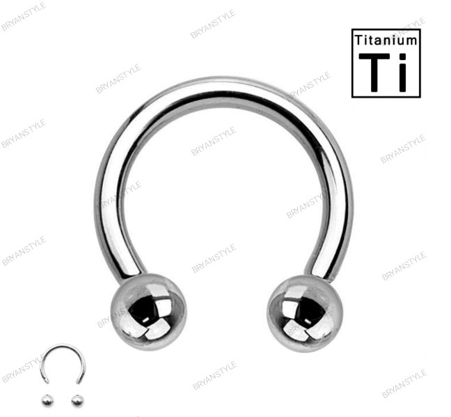 ferro di cavallo con palline classico in titanio