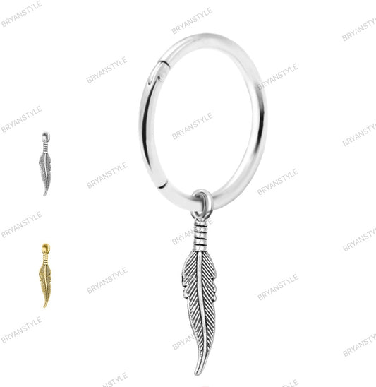cerchio clicker in acciaio chirurgico con piuma