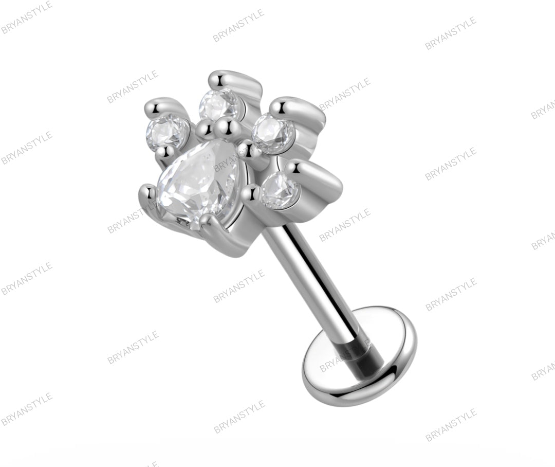 piercing labret zampetta in acciaio