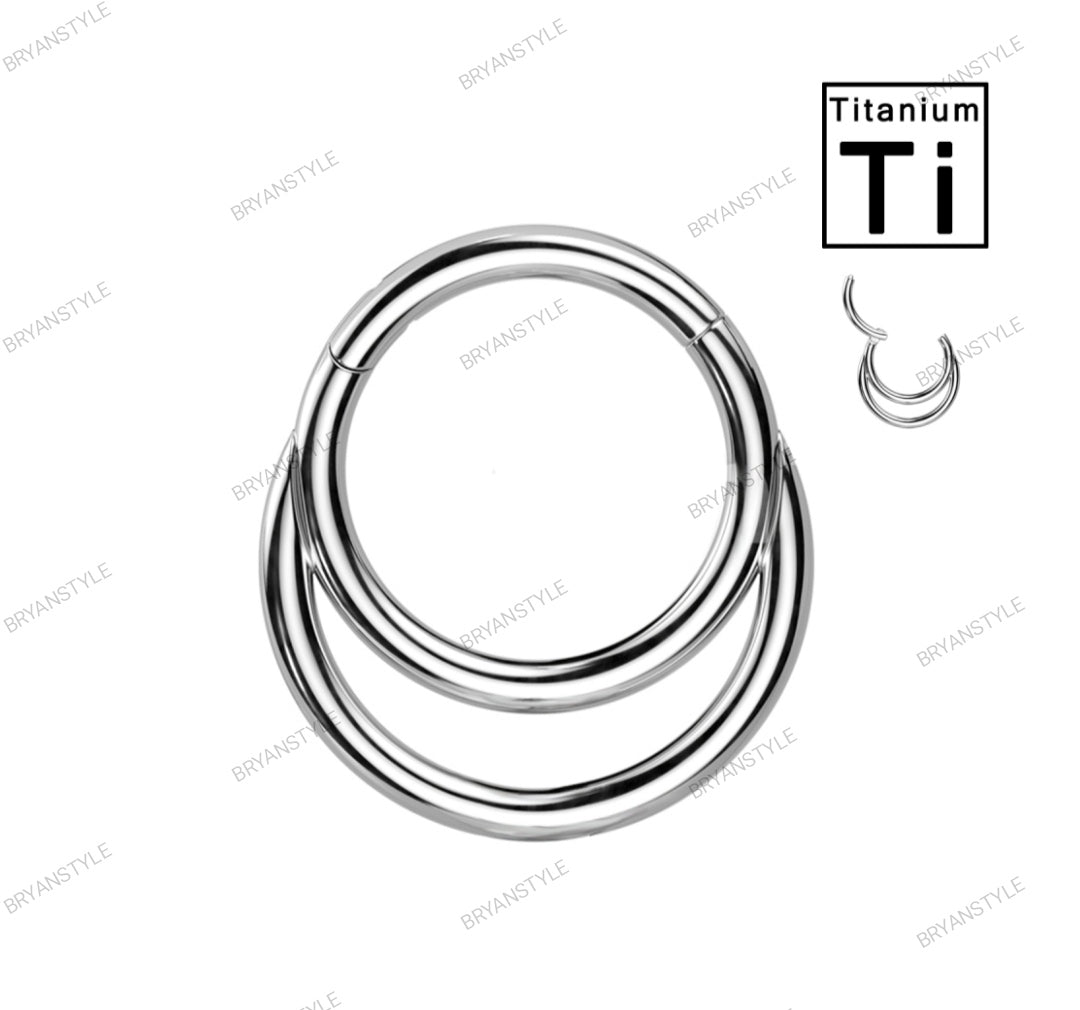 piercing clicker in titanio con doppio cerchio