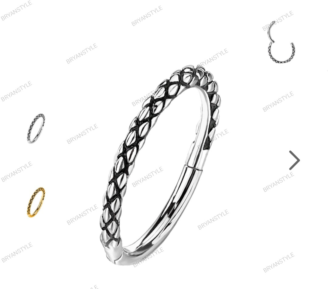 cerchio clicker pelle serpente in acciaio