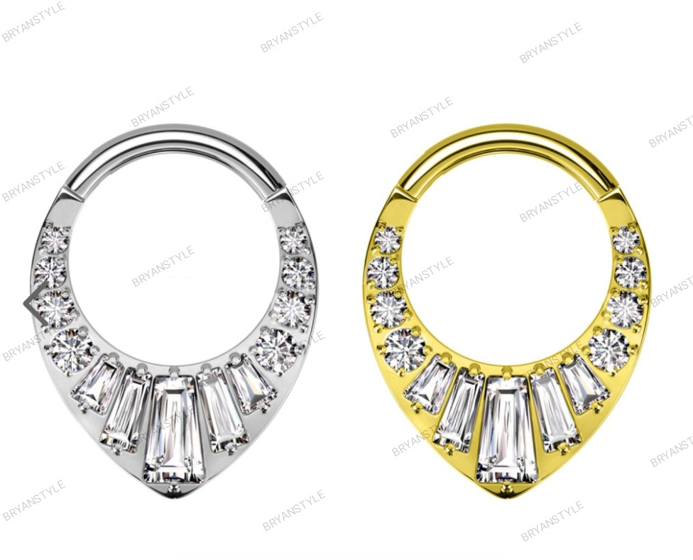 piercing cerchio clicker piatto con cristalli