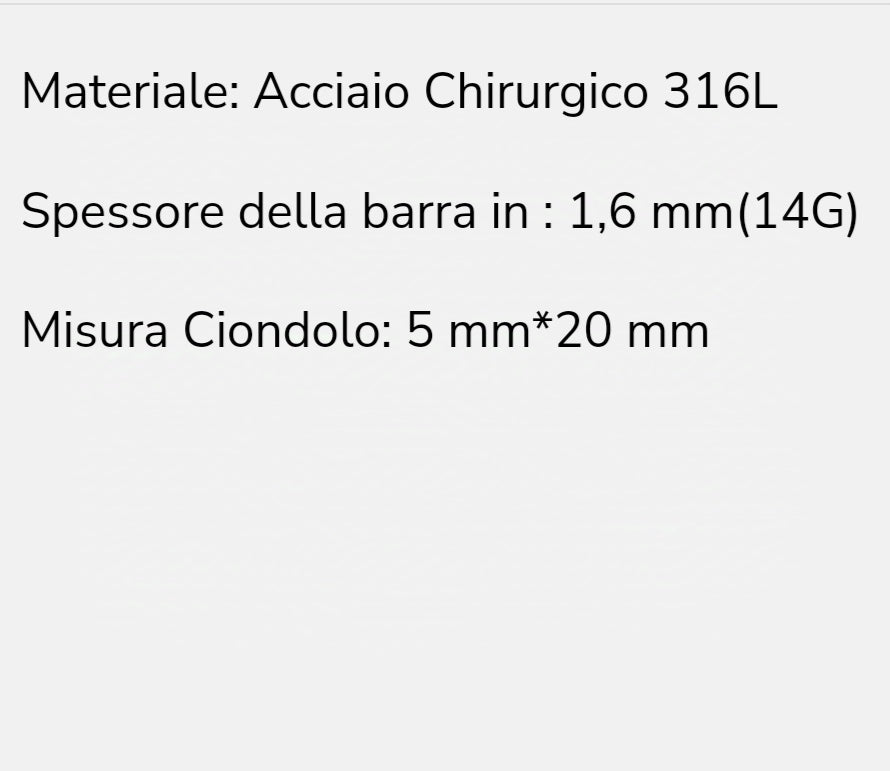 Piercing per Ombelico con Pendente di Cinque Cristalli