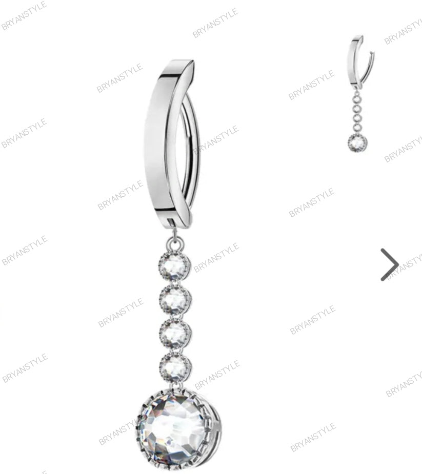 Piercing per Ombelico con Pendente di Cinque Cristalli