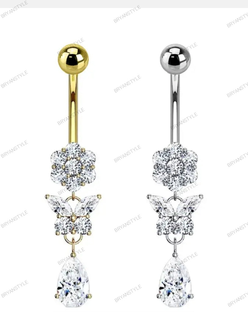 Piercing ombelico con ciondolo lungo