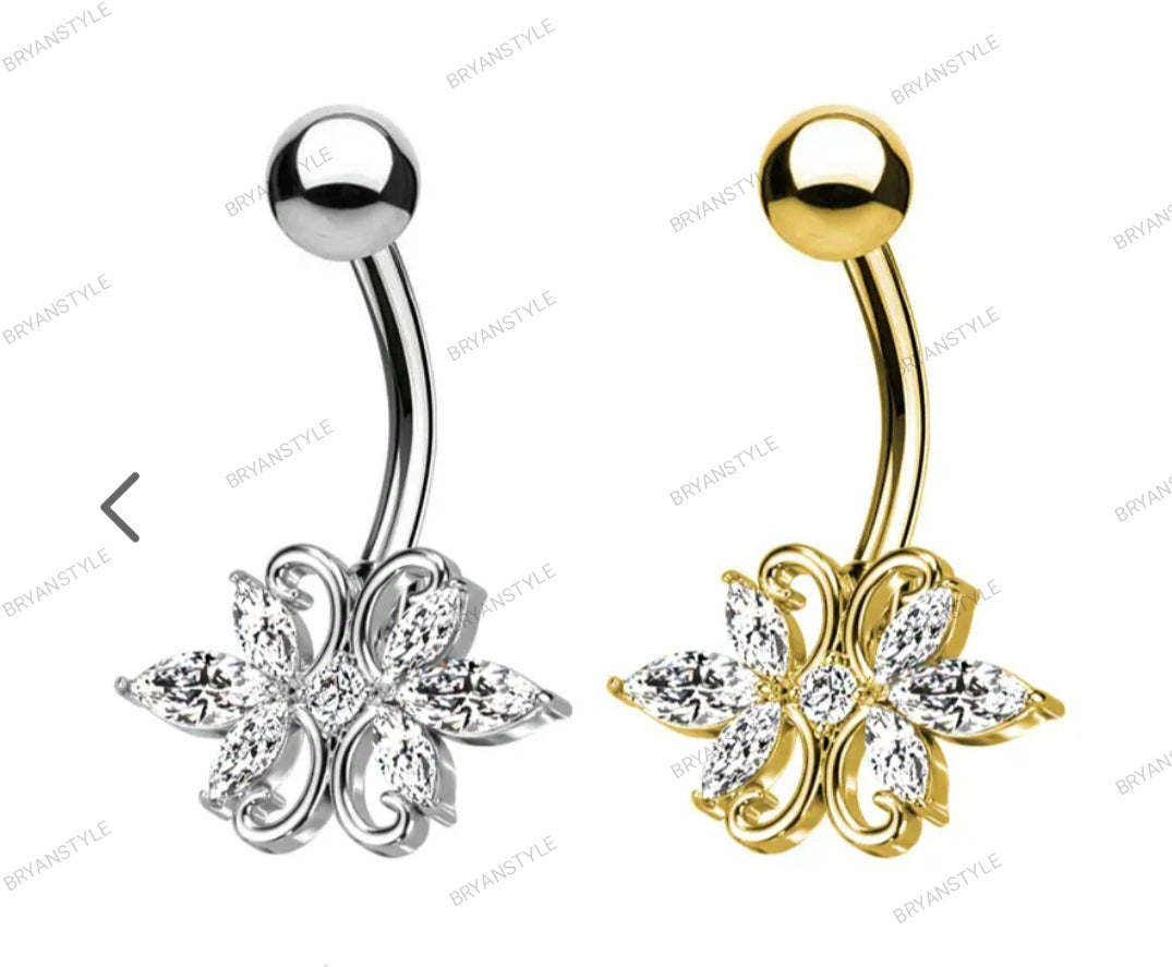Piercing ombelico con Ghirigoro fiore
