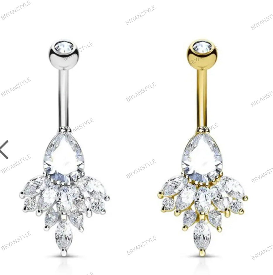 Piercing con cascata di cristalli