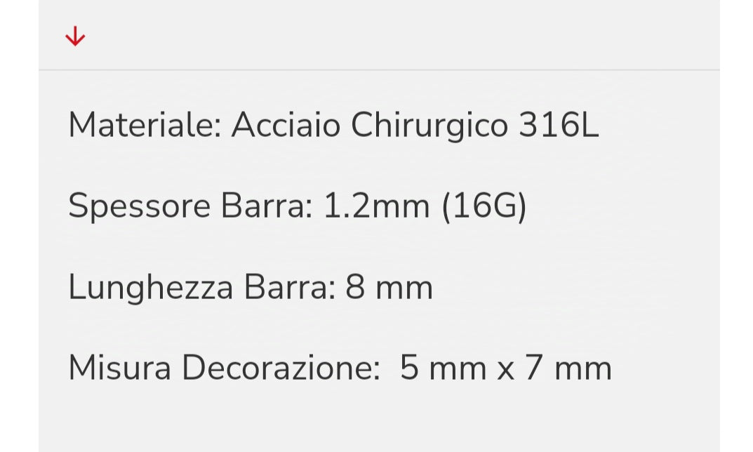 Piercing labret a forma di cuore