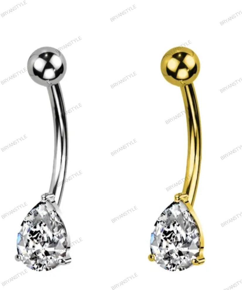 Piercing banana per sopracciglio con cristallo