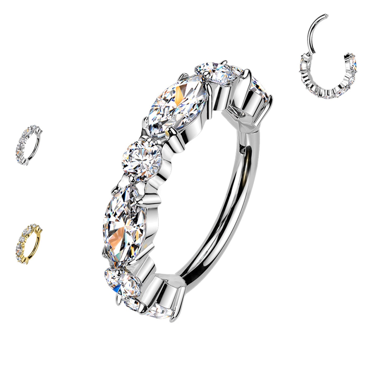 Piercing Cerchio Clicker con Cristalli