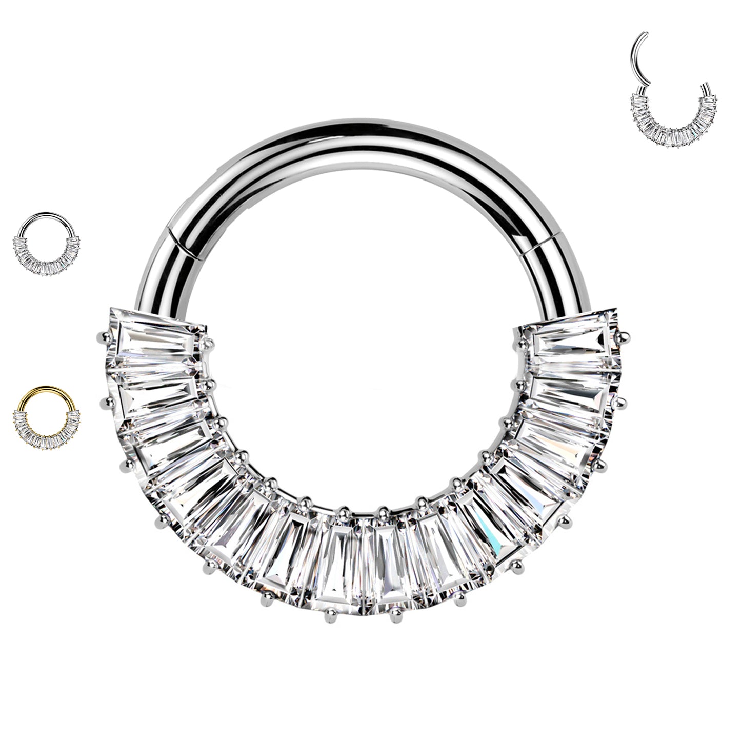 Piercing Cerchio Cristallo Ghiaccio a Ventaglio