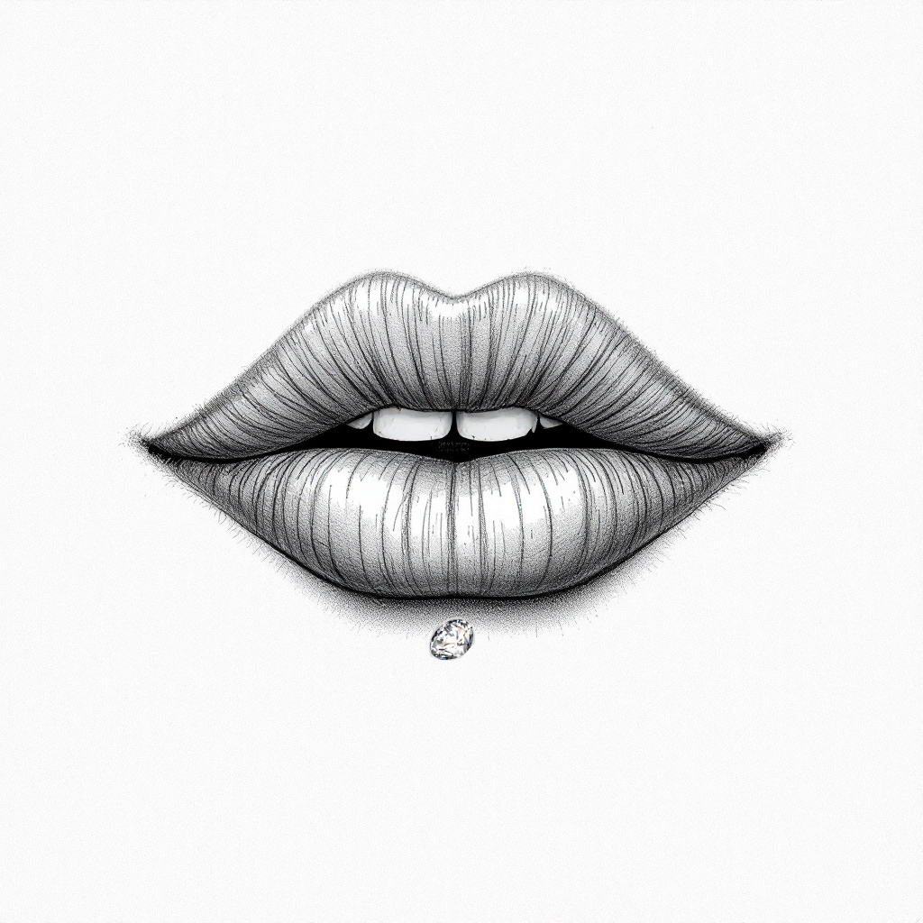 piercing labret in titanio punto luce