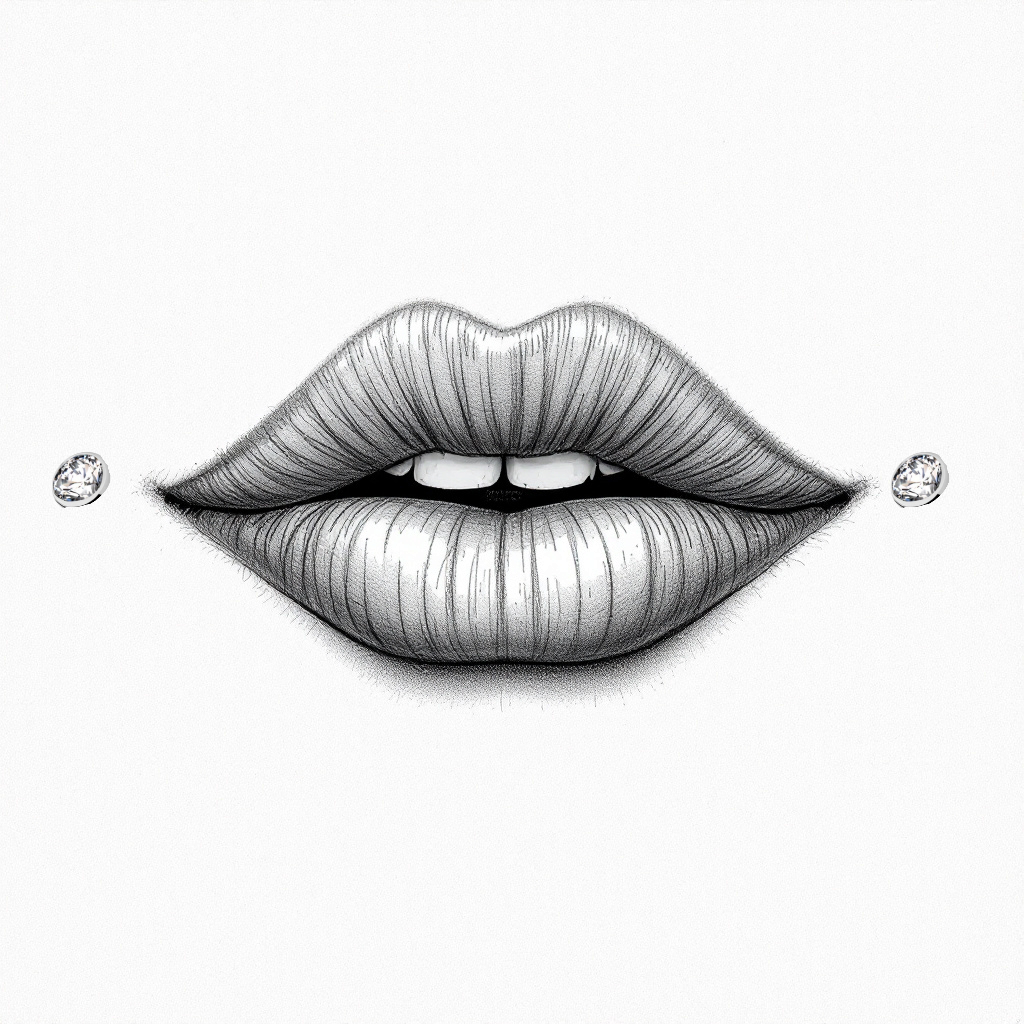 piercing labret in titanio punto luce