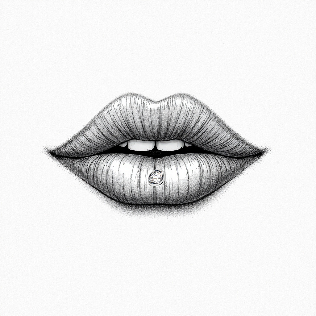 piercing labret in titanio punto luce
