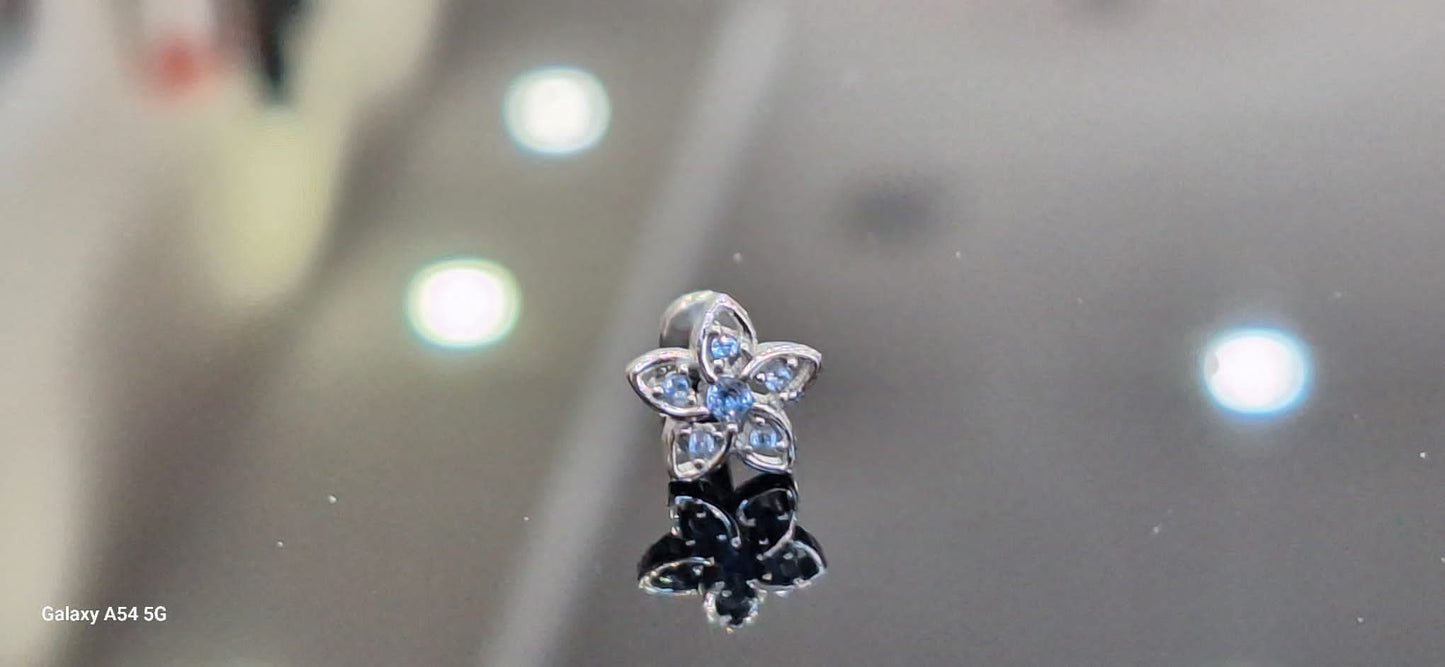 Piercing Labret con Fiore Cristallo