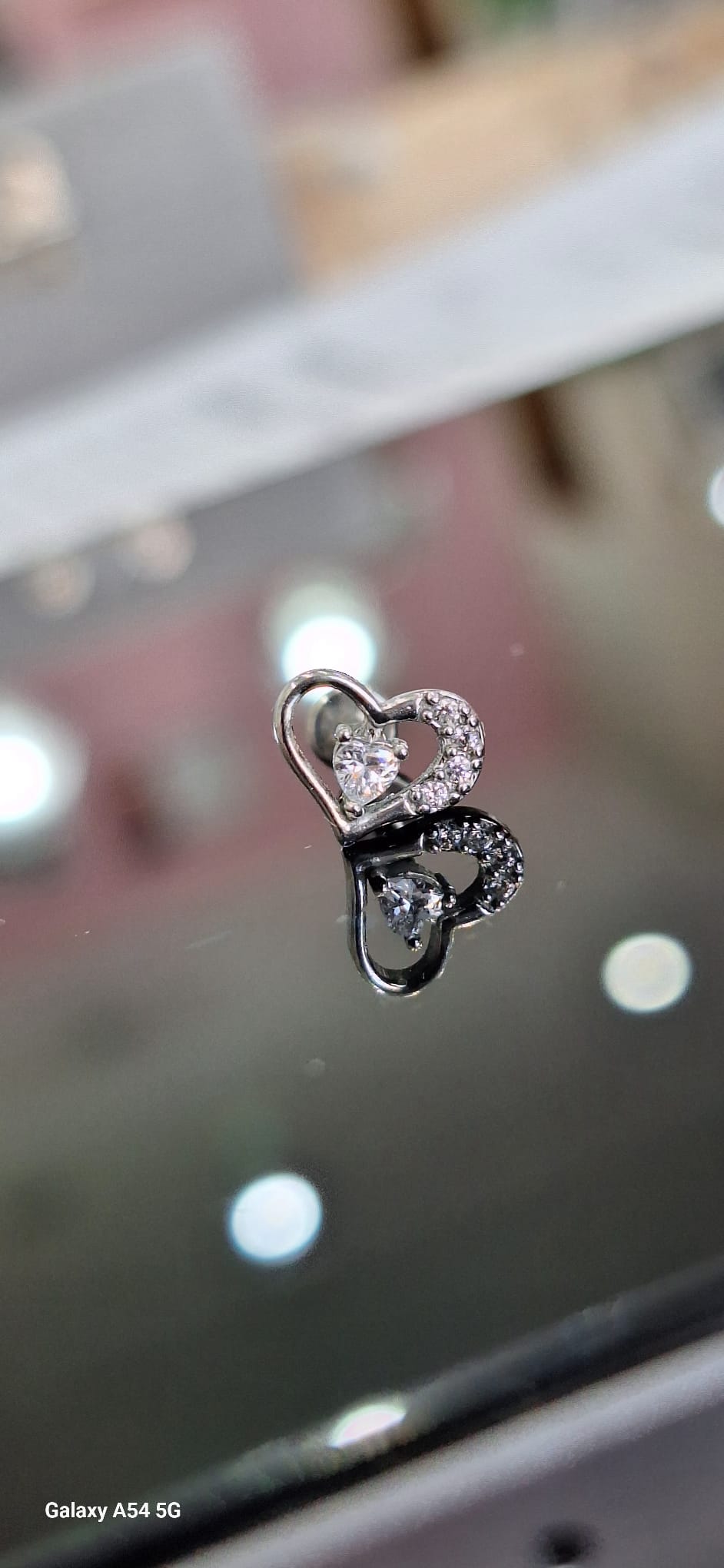 Piercing Labret con Cuore Cristallo