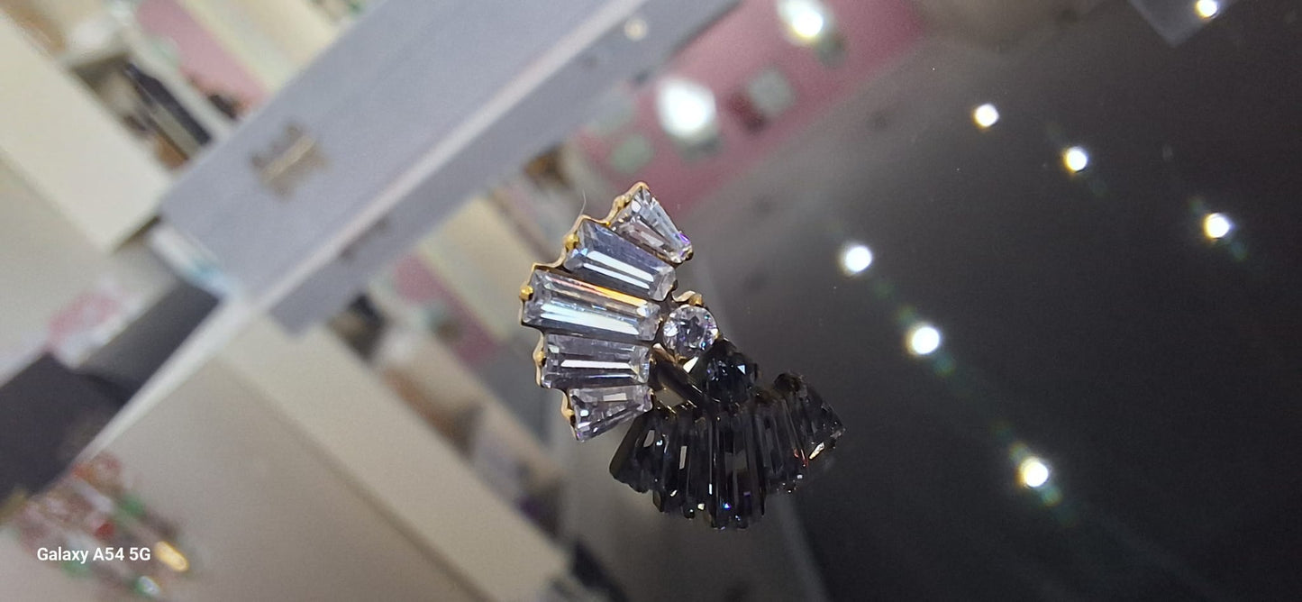 piercing labret in titanio con cristalli