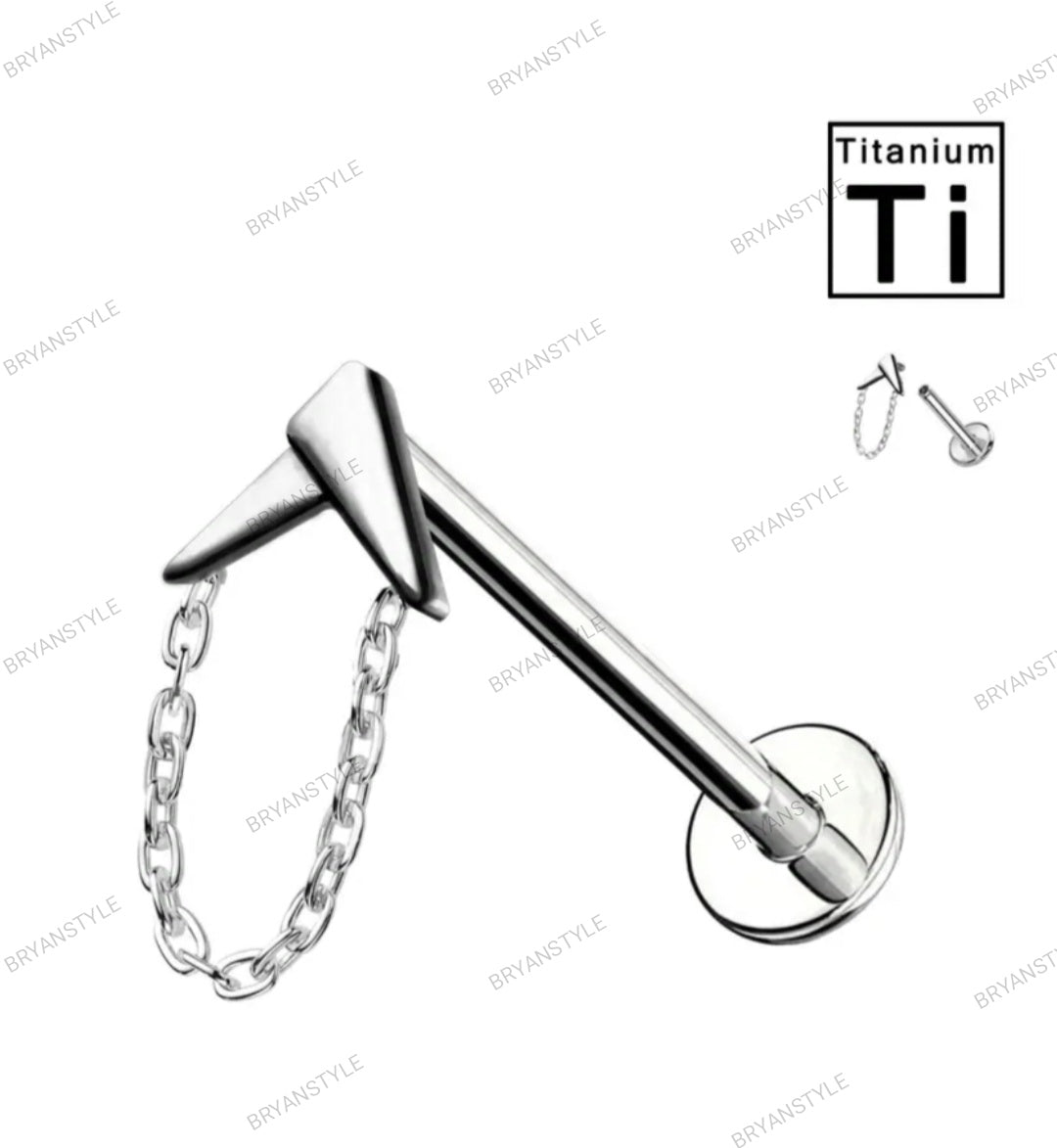 piercing labret in titanio forma geometrica
