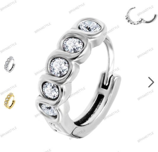 piercing cerchio con cristalli acciaio chirurgico