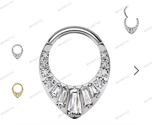 piercing cerchio clicker piatto con cristalli