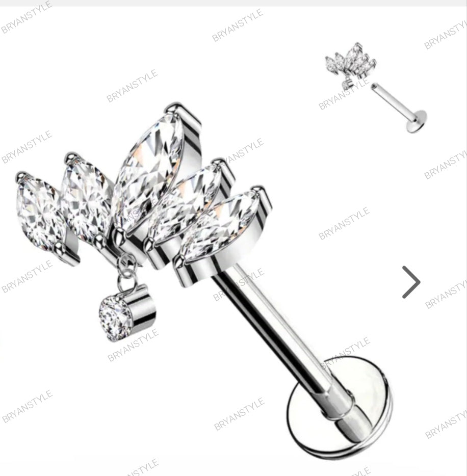 Piercing Labret con Cristalli