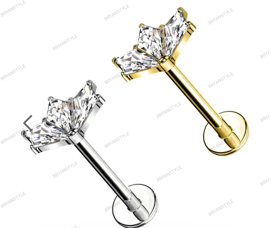 Labret con 3 cristalli