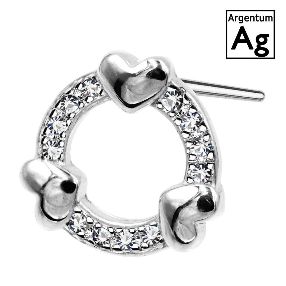 orecchini in argento 925 con cuori in cerchio