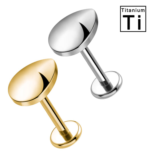 Piercing Labret in Titanio a Forma di Goccia 3D con Filettatura Interna