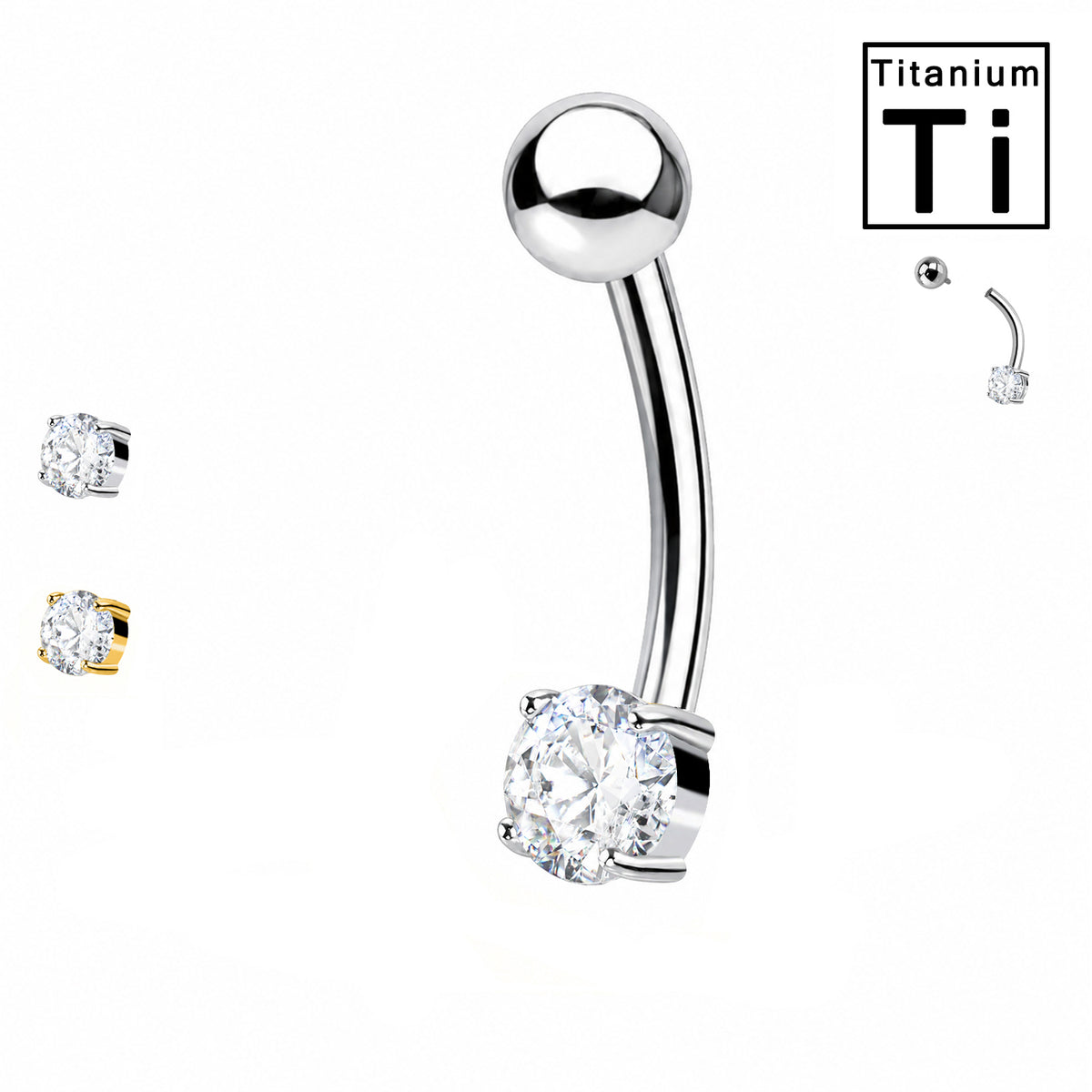 Piercing Sopracciglio in Titanio con Cristallo Rotondo 3,50€ In Stock