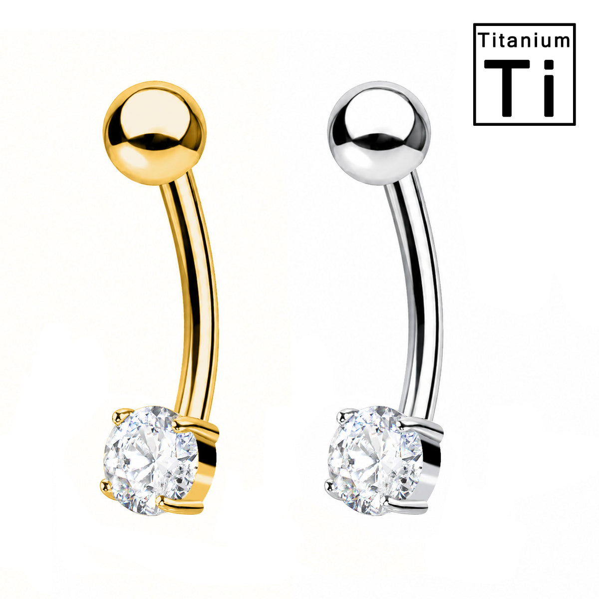 Piercing Sopracciglio in Titanio con Cristallo Rotondo 3,50€ In Stock