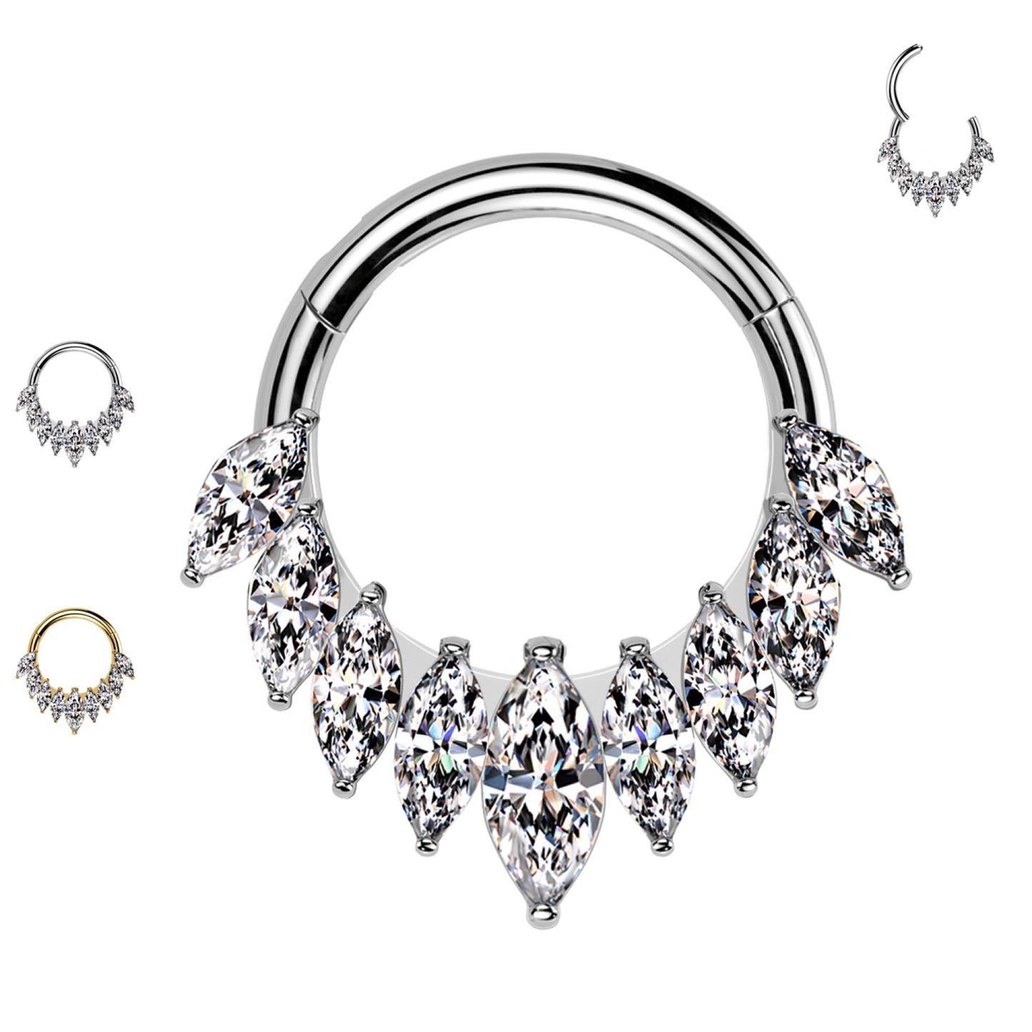 Piercing Cerchio Clicker con Cristalli