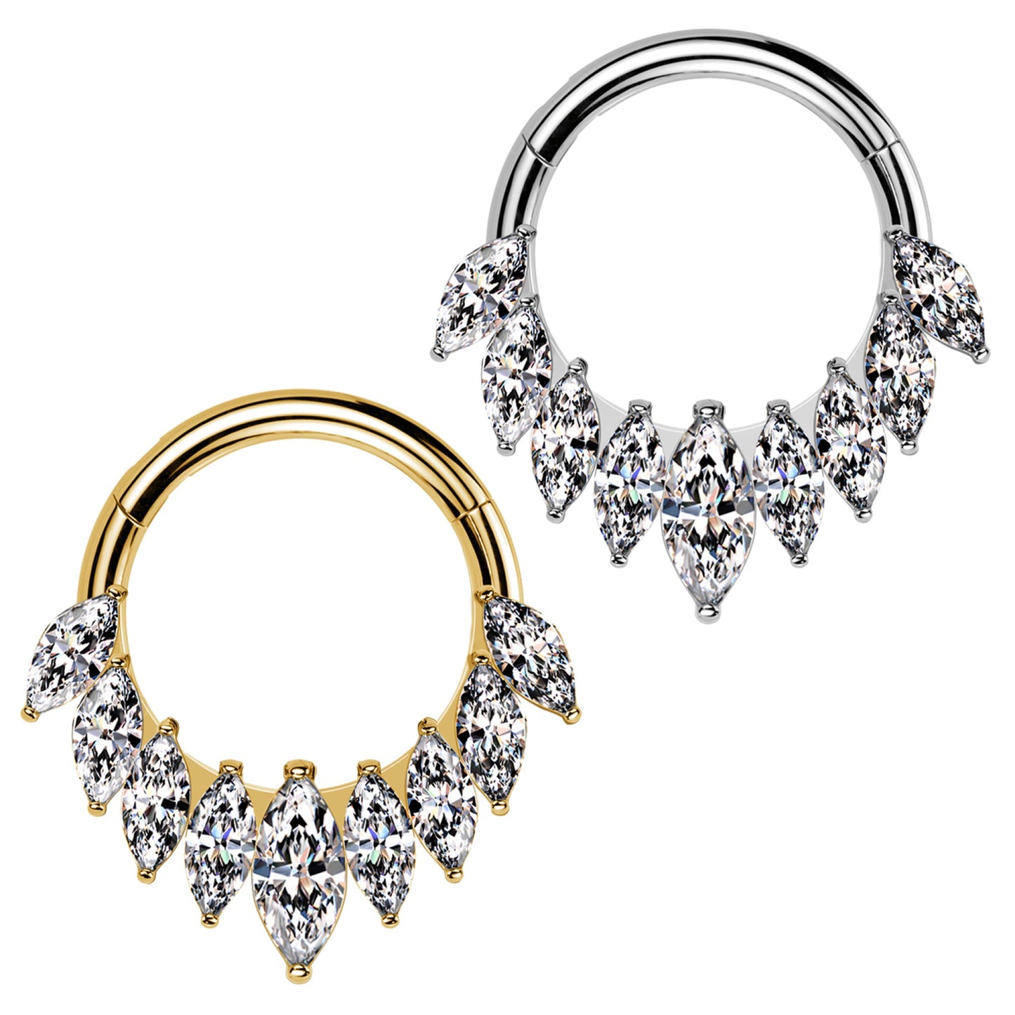 Piercing Cerchio Clicker con Cristalli