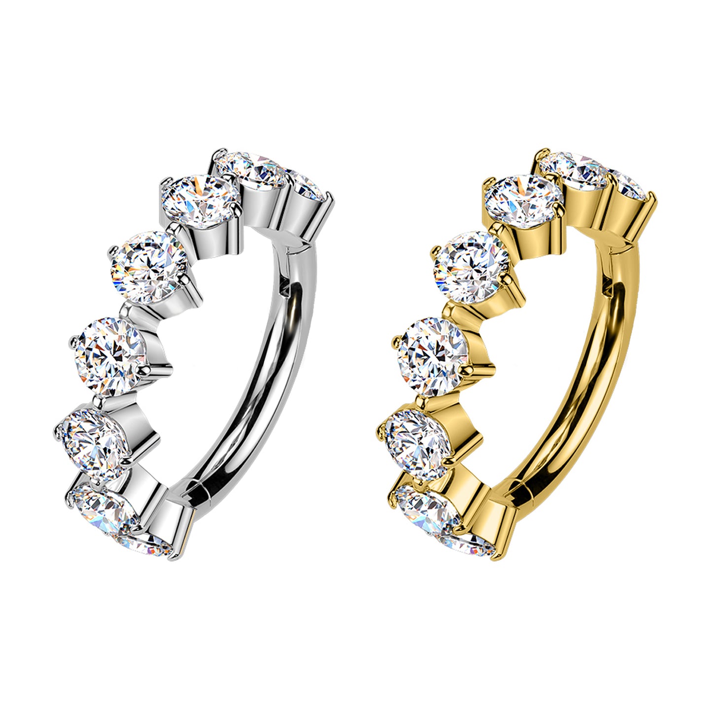 Piercing Cerchio Clicker con Cristalli in acciaio