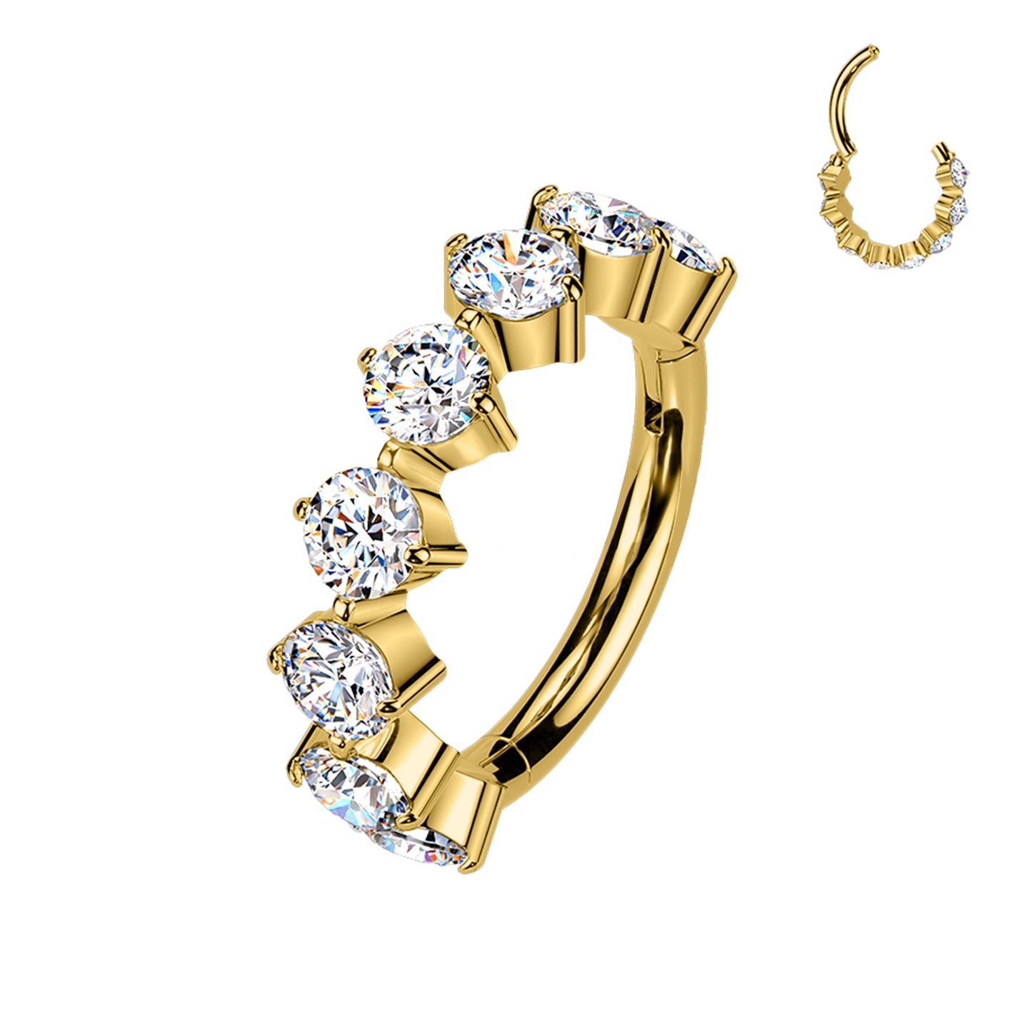 Piercing Cerchio Clicker con Cristalli in acciaio