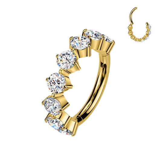 Piercing Cerchio Clicker con Cristalli in acciaio