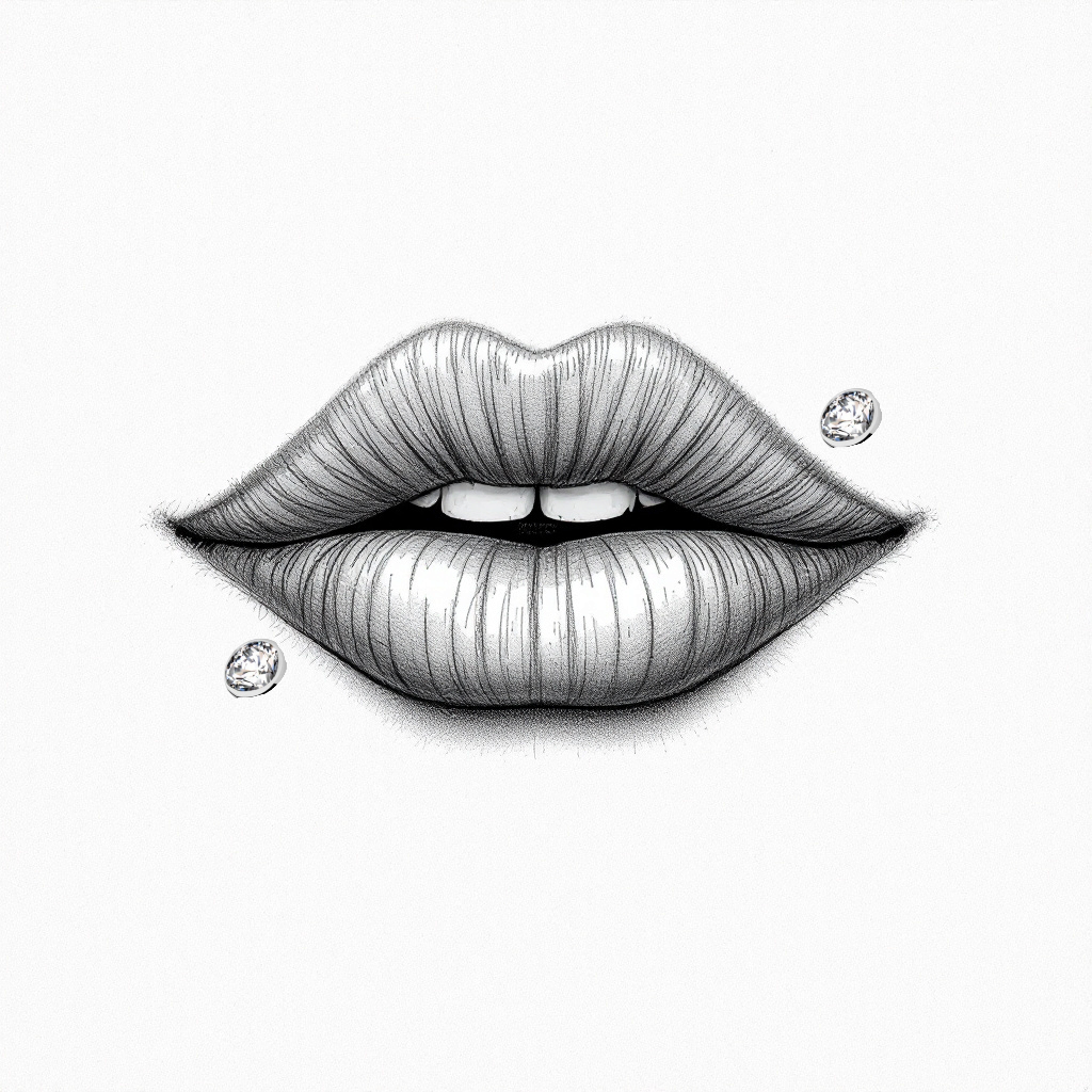 piercing labret in titanio punto luce