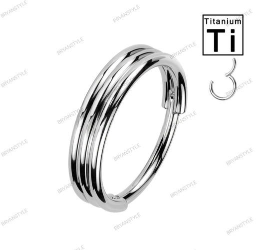 Piercing Cerchio Clicker in Titanio Tripla Fila